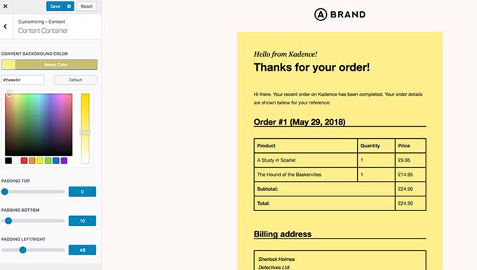 Kadence email builder