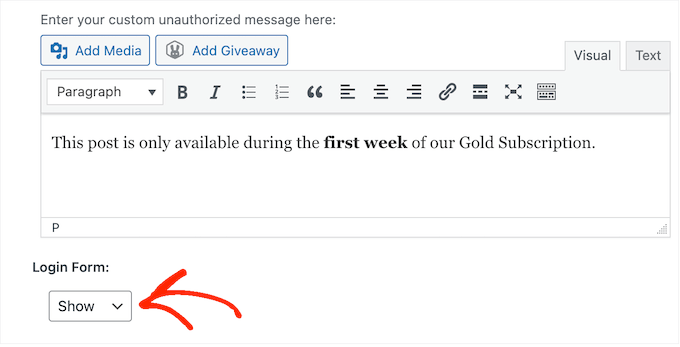 Adăugarea unui formular de autentificare MemberPress pe site-ul dvs.