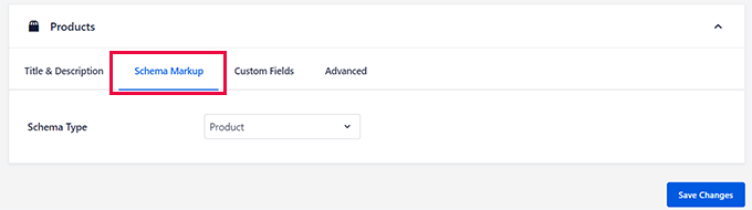 Products schema type
