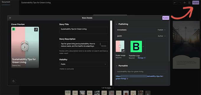 Publish story Publish story