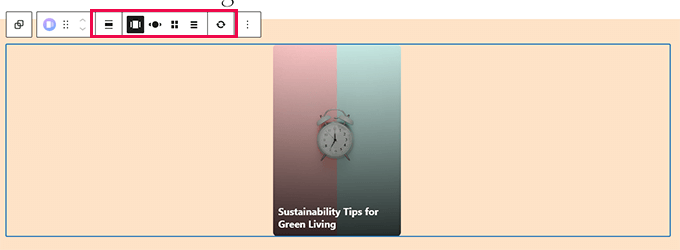 Stories block settings Stories block settings