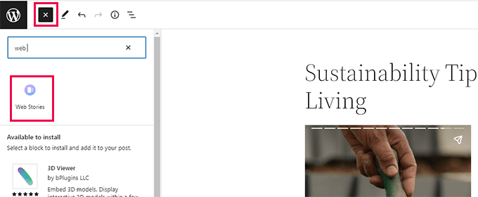 Web stories block Web stories block