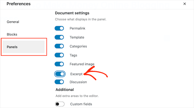 Attivare la funzionalità degli estratti di WordPress