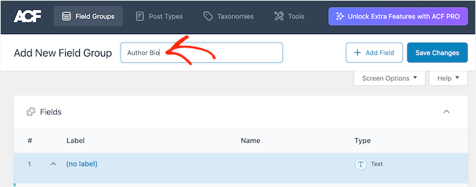 Creating a group of custom field Creating a group of custom field
