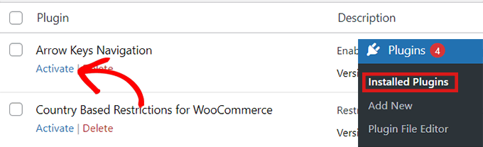 activate-plugin Activate the plugin
