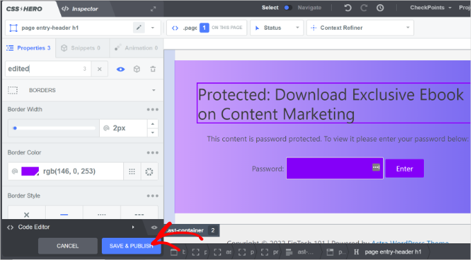 Redigera gränserna och spara dina ändringar