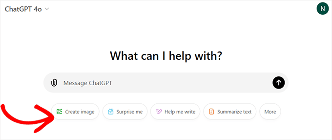 ChatGPT Plus Using ChatGPT to enter a prompt for generating an image