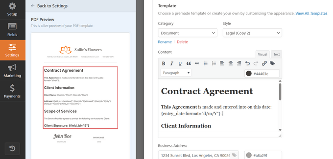 Customize PDF in WPForms Customize PDF in WPForms
