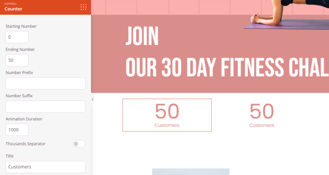 Edit the title of the counter Edit the title of the counter