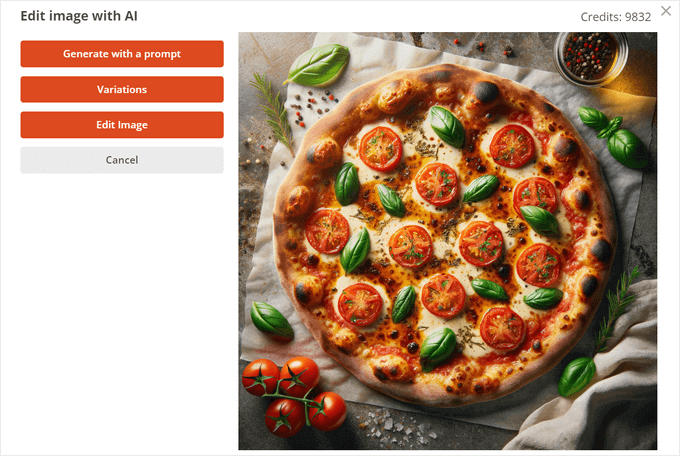 Opções de variação de imagem do SeedProd geradas por IA