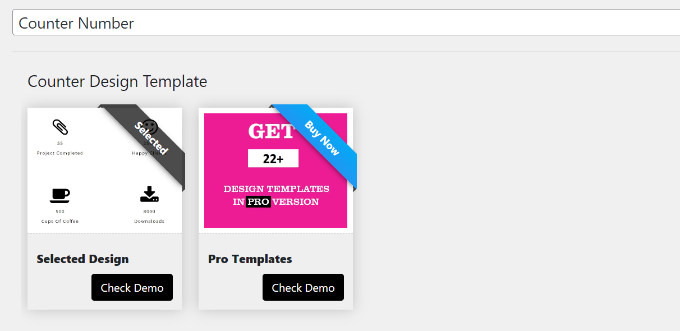Enter a name for the counter and select a template Enter a name for the counter and select a template