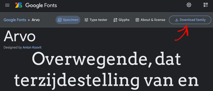 Pobieranie czcionki Google