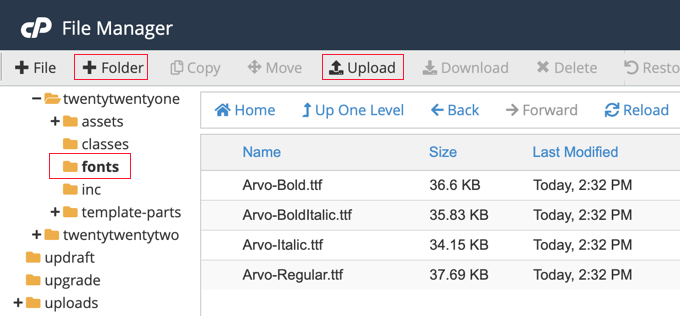 Prześlij czcionki do swojej witryny