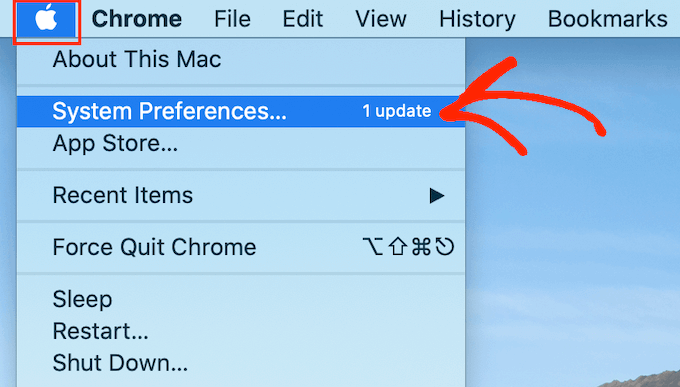 The macOS System preferences... The macOS System preferences...