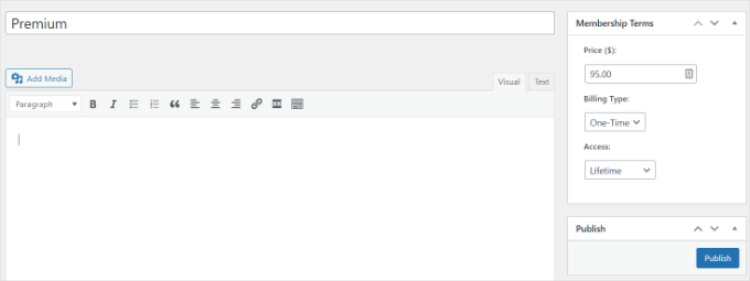 Lägg till en medlemskapsnivå i MemberPress