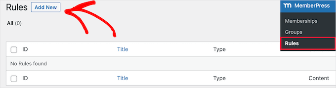 Lägg till ny medlemskapsregel i MemberPress