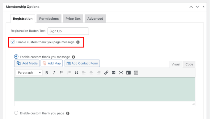 Enabling custom thank you message or page in MemberPress Enabling custom thank you message or page in MemberPress