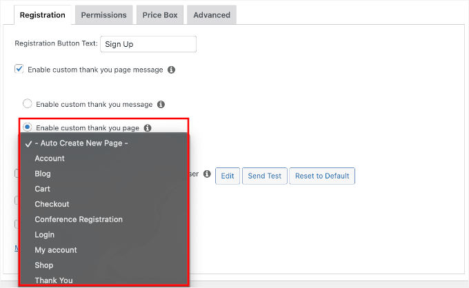 Choosing a thank you page as a redirect in MemberPress Choosing a thank you page as a redirect in MemberPress