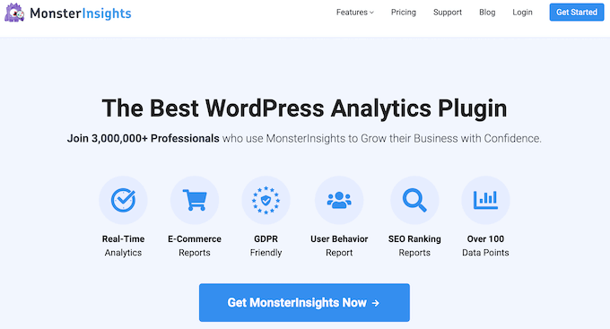 The MonsterInsights Google Analytics plugin The MonsterInsights Google Analytics plugin