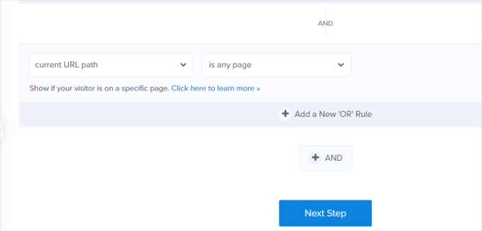 Alegeți paginile pe care să afișați campania