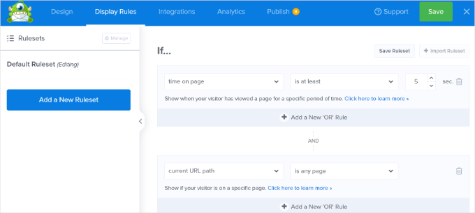 Setați regulile de afișare