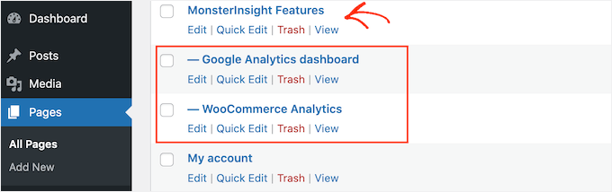 WordPressの親ページと子ページ