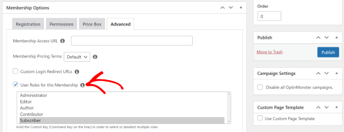 Publicar sua associação
