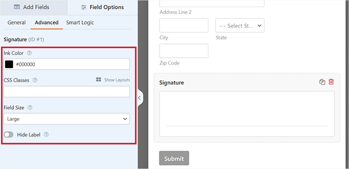 Configure signature field settings Configure signature field settings
