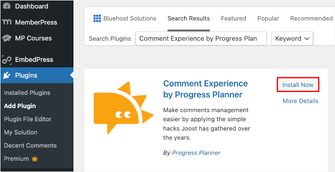 Installing Comment Experience