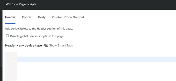 WPCode meta box WPCode meta box