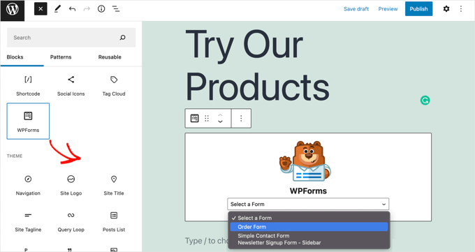 Add a WPForms Block Add a WPForms Block