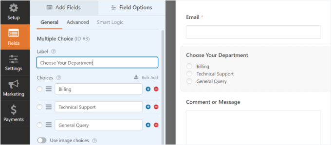 Editing multiple choices Editing multiple choices