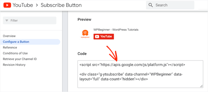 The YouTube subscriber button embed code The YouTube subscriber button embed code