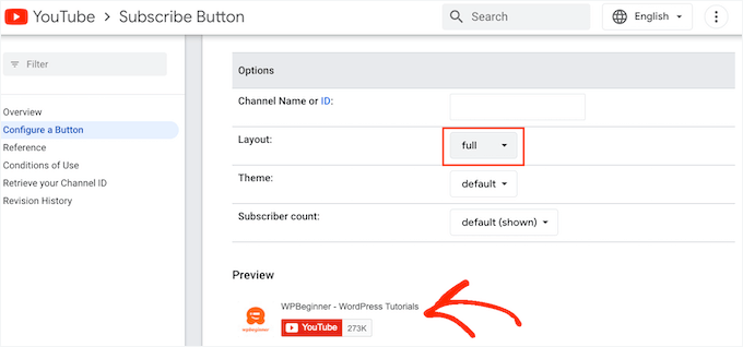 A YouTube subscribe button with the full layout A YouTube subscribe button with the full layout