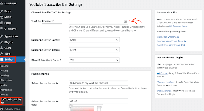 The YouTube Subscribe Bar WordPress plugin The YouTube Subscribe Bar WordPress plugin