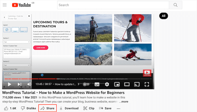 Embedding a YouTube video in your WordPress website Embedding a YouTube video in your WordPress website