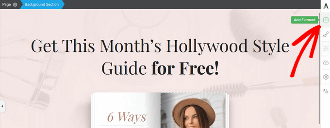 Add new element to landing page Add new element to landing page