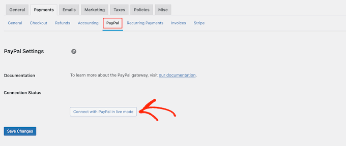Konfiguration des PayPal-Zahlungsgateways
