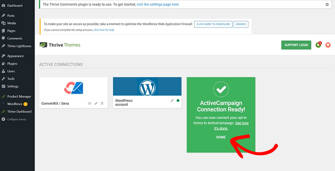 Email service provider is sucessfully connected to Thrive Architect Email service provider is sucessfully connected to Thrive Architect