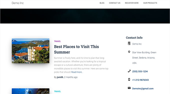 Förhandsgranskning av widget för kontaktinformation Förhandsgranskning av widget för kontaktinformation