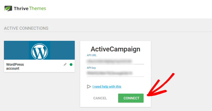 Paste the API URL and API key Paste the API URL and API key