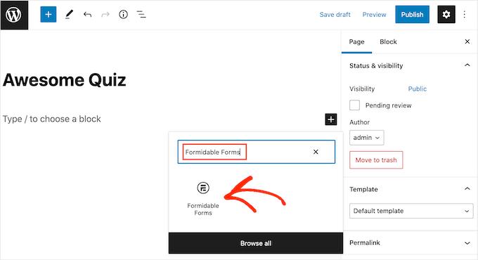 Formidable Forms-blocket Formidable Forms-blocket