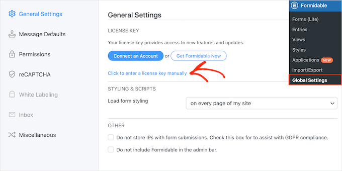 Lägga till Formidable Forms-licensen Lägga till Formidable Forms-licensen