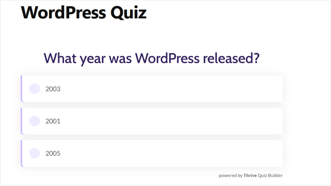 Live-quiz i WordPress-exempel Live-quiz i WordPress-exempel