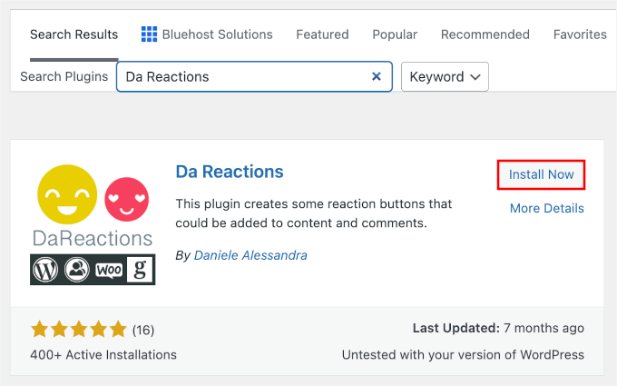 Installing Da Reaction in WordPress