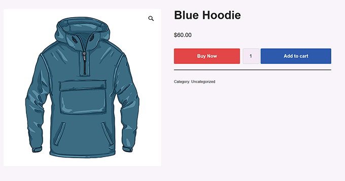 Vorschau des Jetzt kaufen-Buttons in WooCommerce