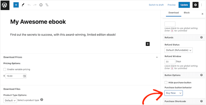 Erstellen eines Jetzt-kaufen-Buttons mit Easy Digital Downloads