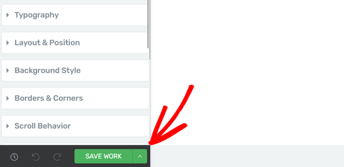 Save work in Thrive Architect Save work in Thrive Architect
