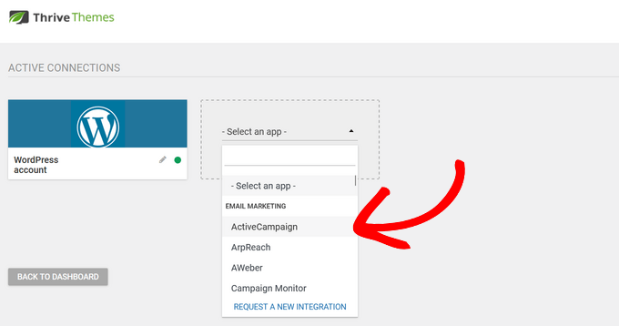 Select an email marketing app to connect Select an email marketing app to connect