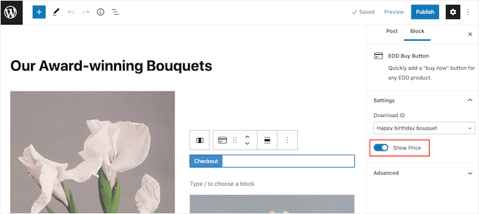 Hinzufügen und Entfernen des Preises von einer Jetzt-kaufen-Schaltfläche